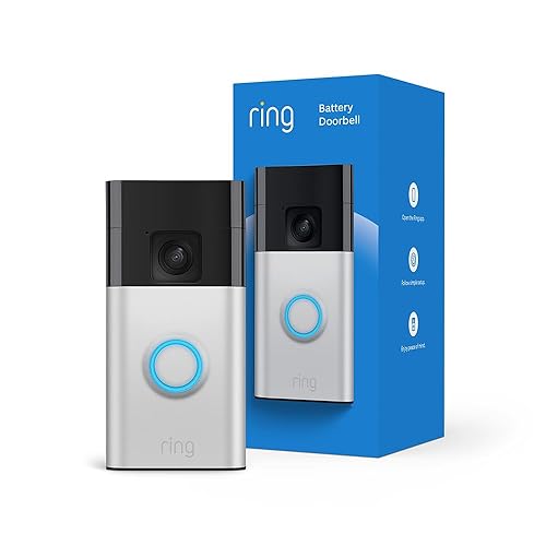 Ring Battery Doorbell | Home or business security with Head-to-Toe Video, Live View with Two-Way Talk, and Motion Detection & Alerts, Satin Nickel - Satin Nickel - 1 Doorbell