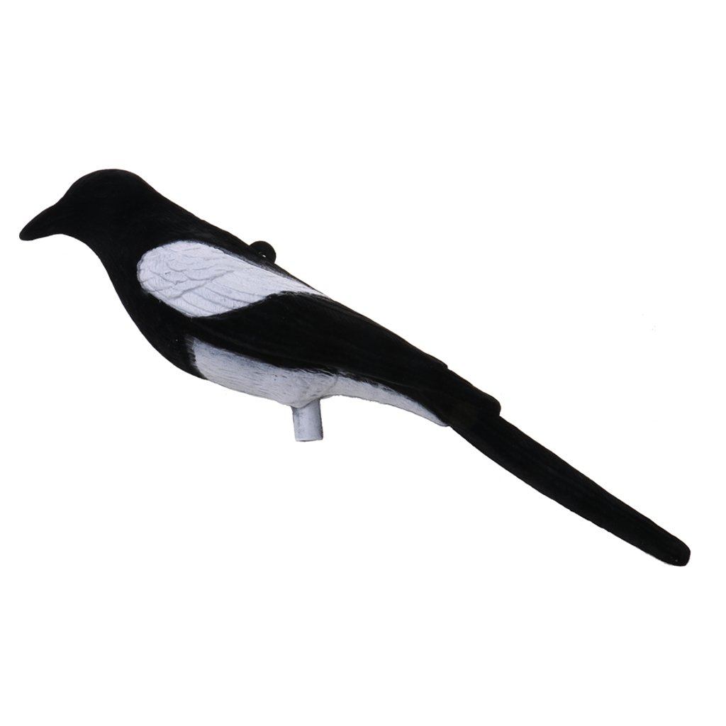 MagiDeal Piena Floccato Vocazione Realistica Tiro Gazza Decoy Caccia Esca Decoying Bianco Nero Plastica Robusto Accessorio Sport