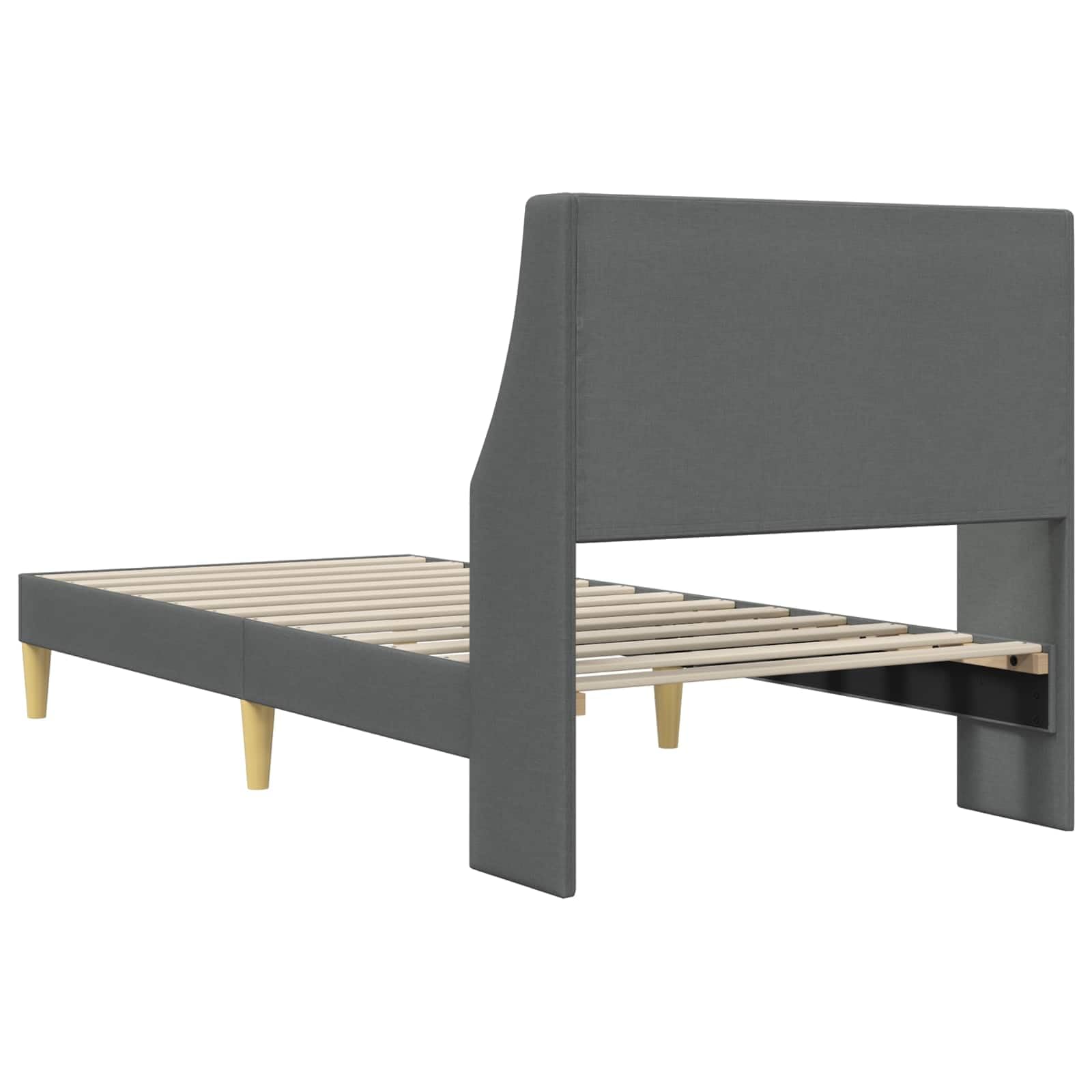 Marco de cama con cabecera, 90 x 190 cm, aterciopelado, cama de plataforma con soporte de láminas sin colchón, fácil montaje para dormitorio, adultos