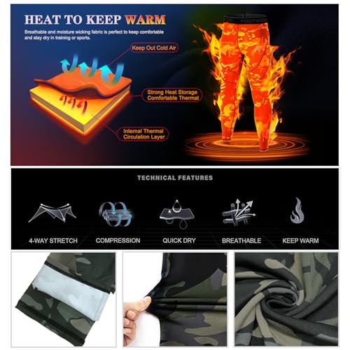 MEETWEE Pantalón Térmico Hombre Ropa Interior Térmica Funcional Calzoncillos Largos Leggins Termo para el Invierno Deporte Running Esquiar Senderismo - imagen 3