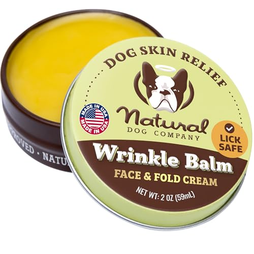 Natural Dog Company Wrinkle Balm, 2 oz. Tin, Dog Lotion for Dry Itchy Skin, Cleans Wrinkles, Yeast Infection Treatment for Dogs, Plant Based, Frenchie Dog Accessories, Made in USA…