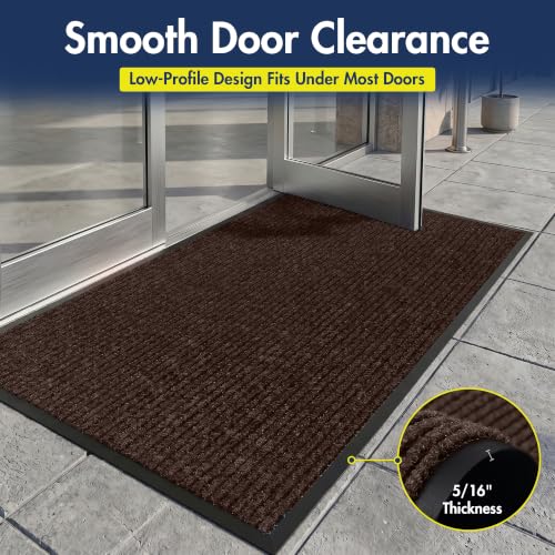 Notrax 109 Industrial Door Mat, 3' x 5' Entrance Mat, Heavy Duty Commercial Rugs for Entryway, Welcome Lobbies, Garage, and Mudroom, Made in the USA, Brown, Brush Step 109S0035BR by Notrax - Used condition - Image 4