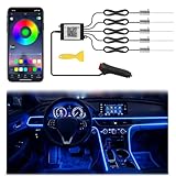 Interior Car LED Strip Lights APP Control, 5 in 1 RGB 16 Million Colors Ambient Lighting Kit with 275 inches Fiber Optic, Music Mode Inside Car Lighting Decoration