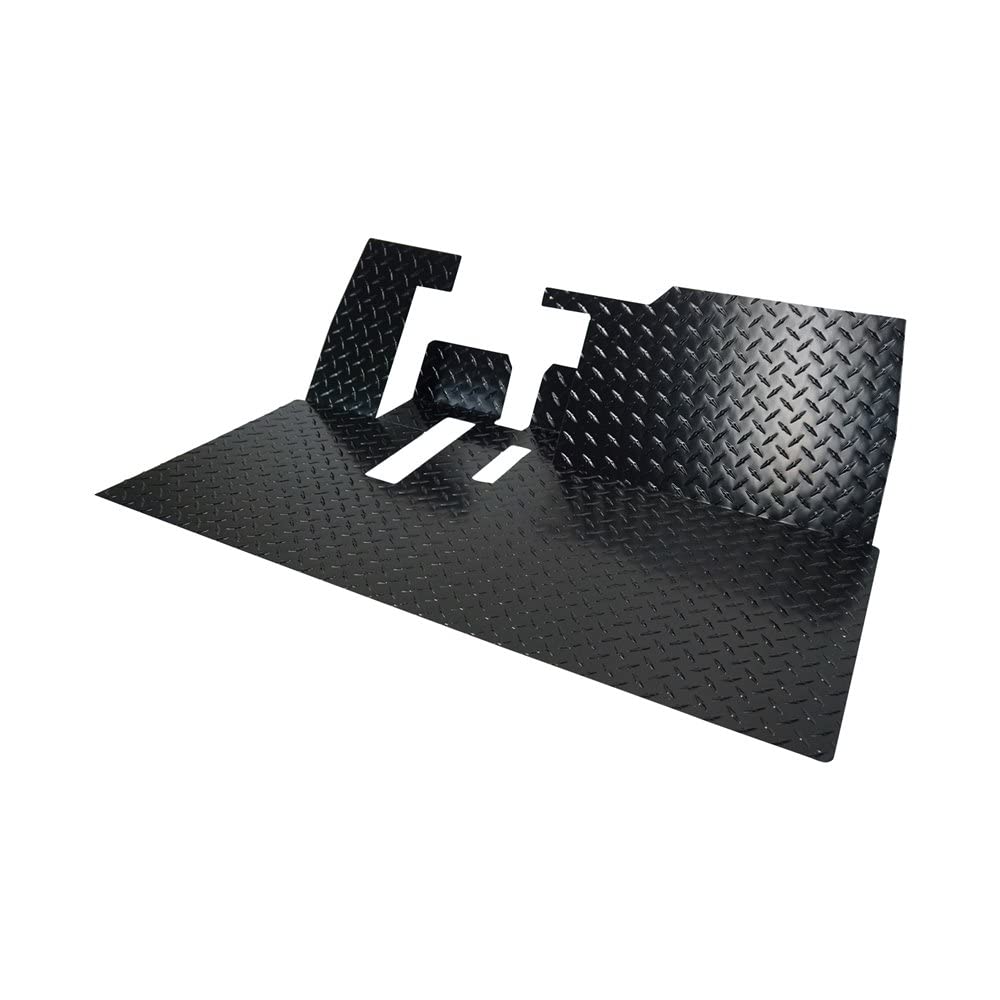 Hardcore Parts SGC Aluminum Diamond Plate Floor Mat for Yamaha G29 (Drive) Golf Cart (Glossy Black)