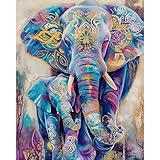 Natuyalo Animals Paint by Numbers Kit for Adults - Elephants Family Paint by Number on Canvas Without Frame, DIY Acrylic Painting for Ideal Gift Home Wall Decor (16x20 Inch)