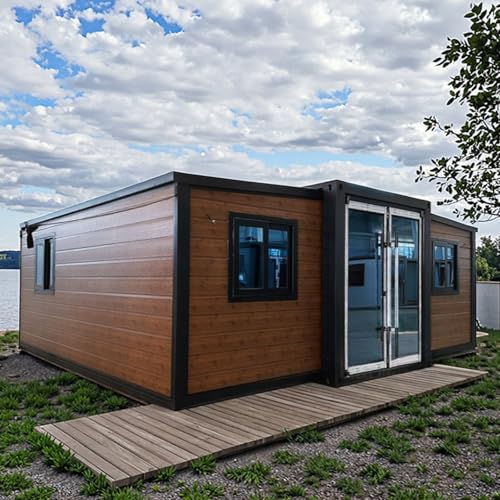 Luxury Mobile Portable Tiny House 2 Bedroom Foldable Cabin Expandable Container House Modular Prefab Tiny Home for Sale Prefabricated Boxable House to Live in for Adults with Kitchen & Bathroom
