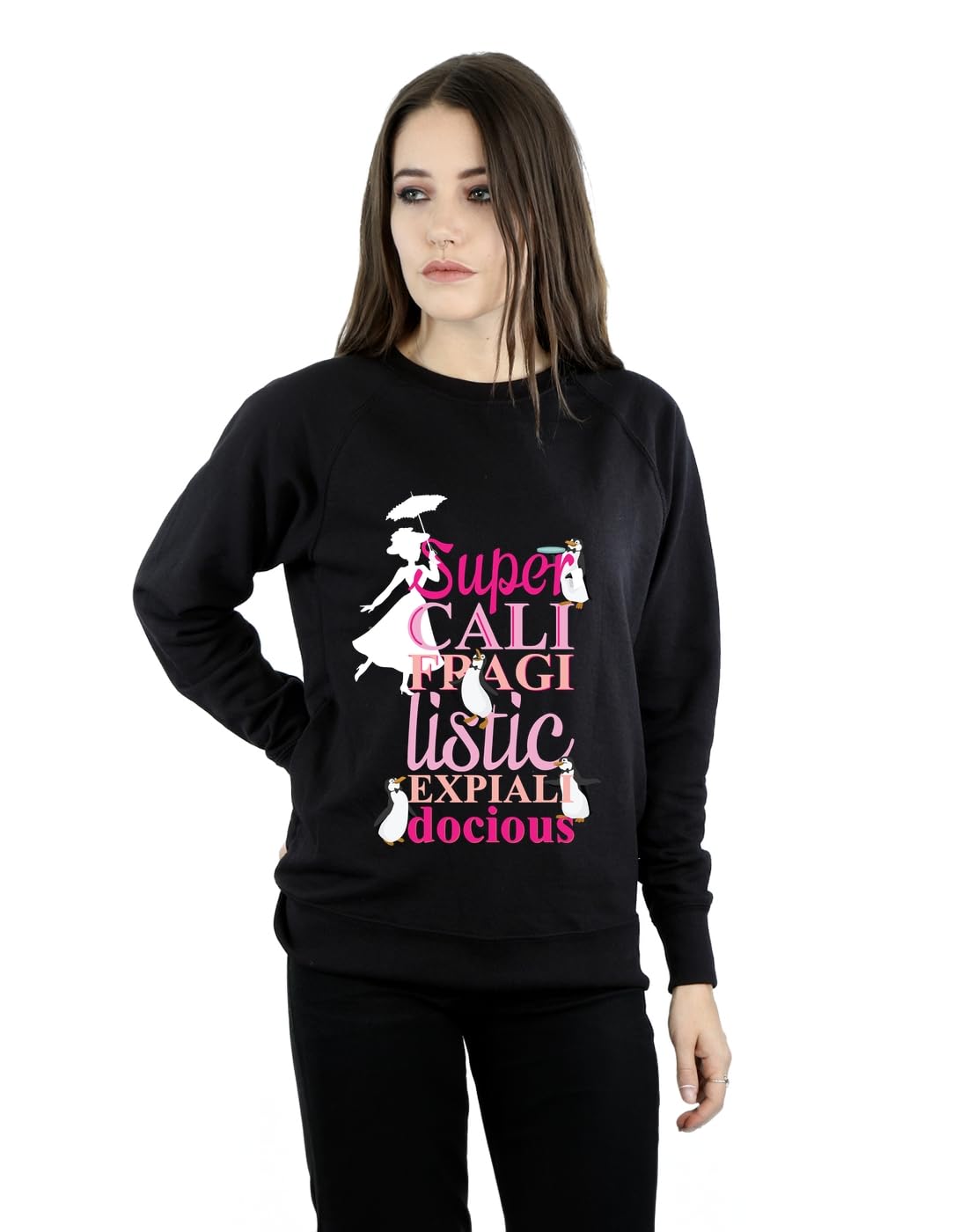 Disney Women Mary Poppins Super Sweatshirt Black XXXXX-Large