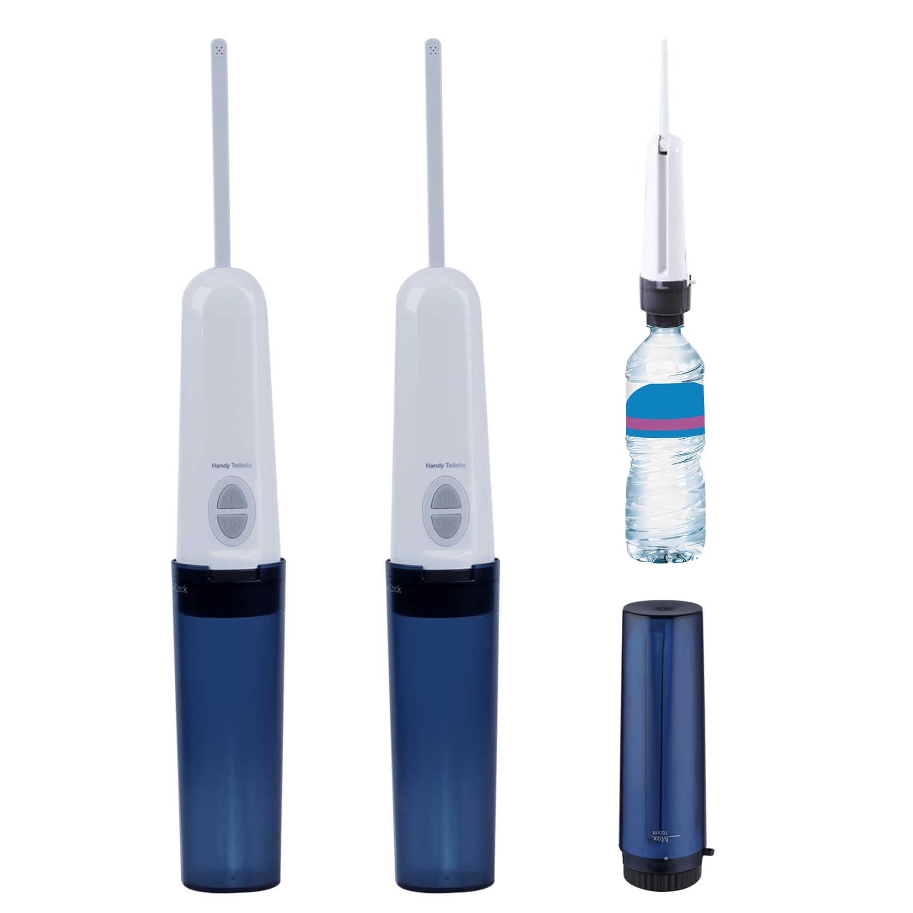 Hibbent Paquete de 2 bidé portátil para viajes, pulverizador de bidé eléctrico de mano de alta presión para mujeres y hombres, limpieza de higiene personal, cuidado posparto relajante, color azul