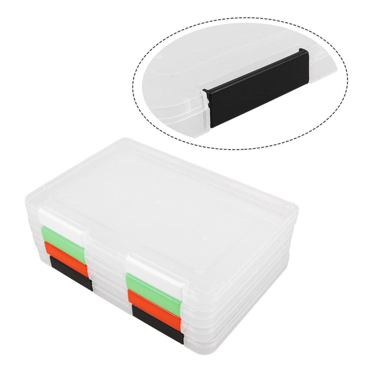 A4 Papieraufbewahrungsbox Transparent aus Kunststoff 4 Stück