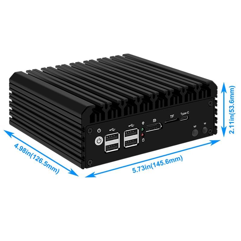 Image of Firewall Micro Appliance Inter N100 Quad Core Mini PC Firewall, 5 Inter i226 2.5Gbe NIC Ports Support AES-NI Soft Router PC VPN Barebone, 8GB DDR5 RAM 128GB SSD