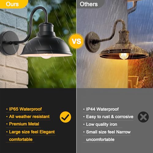 Image of Barn Light Outdoor Wall Lights 8 inch Exterior Lighting Fixtures 2 Pack