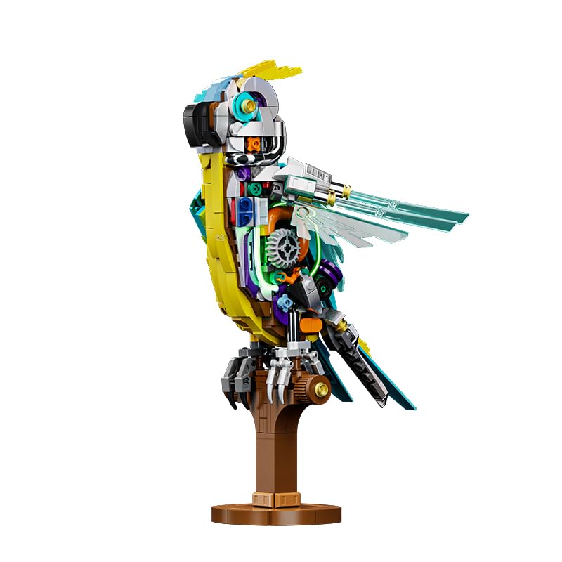 Image of SKY LINE OCEAN Finger Rock Creator Parrot Building Set - 688 PCS Creative Bird Animal Model Kit with Stand, Compatible Brick Construction Toy, Collectible Display Gift for Kids Teens & Adults Ages 14+