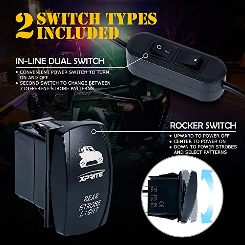 Xprite 30 Inch Utv Rzr Led Chase Strobe Light Bar, W/ Running Turn Signal Brake Reverse Lights Function, Safety Flashing Lightbar For Offroad 4X4 Polaris Can-Am Yamaha Sxs Atv Trucks - Rybyr #TOP4