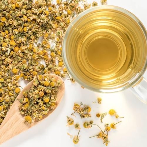 Image of Siyacha Tea Chamomile Flower Herbal Infusion, Super Food, Ayurvedic Tisane, Whole Flower Buds Of Chamomile, Caffeine Free Herbal Loose Leaf Beverage, Relaxing Soothing, (50 Grams)