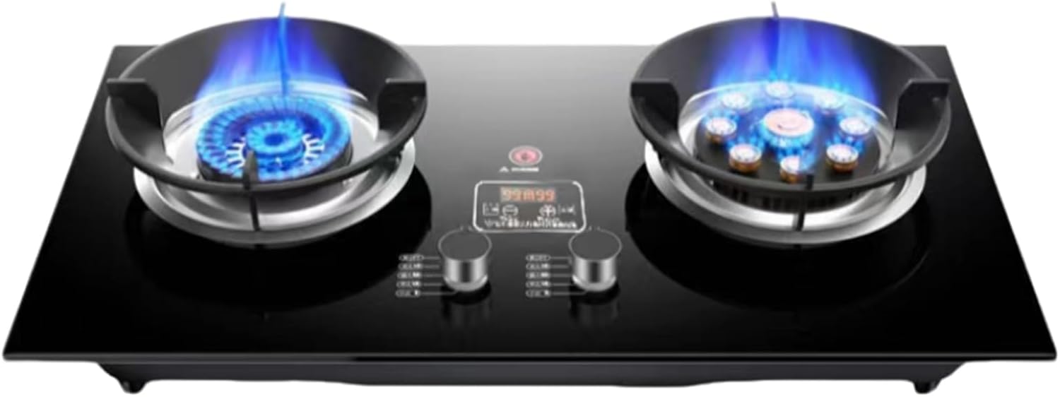 Estufa de Gas 2 Puestos 5.2kW Vidrio Templado Instalación Dual