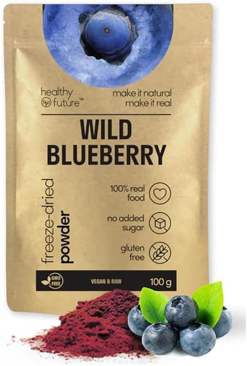 Jamo Wild Blueberry Powder Freeze Dried Food Perfect for Muffins Porridge Smoothies Cakes Natural Superfood No Added Sugar No Preservatives GMO-Free Gluten-Free 100 g