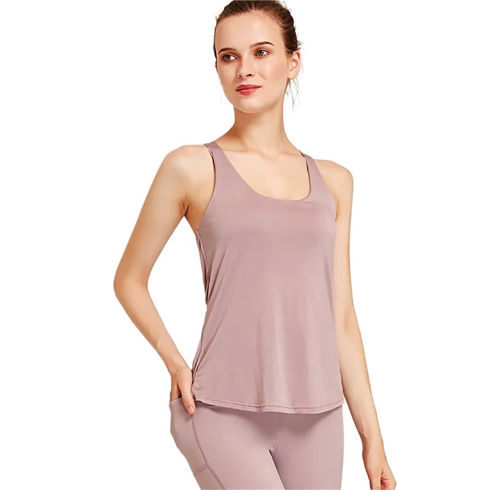 Camiseta Deportiva Mujer Suelta Chaleco deportivo de Yoga for mujer, camisa elástica de malla, Top Sexy con espalda cruzada, sujetador de Fitness for mujer, ropa de gimnasio sin mangas, ropa de entren