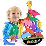 Mgtfbg Wooden Stacking Dinosaur Toys for Kids 3-5 Boys, Toddler Toys for 2 3 4 5 Year Old Boys and G