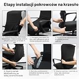 HENGBIRD Pokrowiec na krzesło biurowe, rozmiar XL, pokrowiec na krzesło gamingowe, pokrowiec na krzesło biurowe z pokrowcami na podłokietniki, pokrowiec na krzesło gamingowe, pasuje do większości