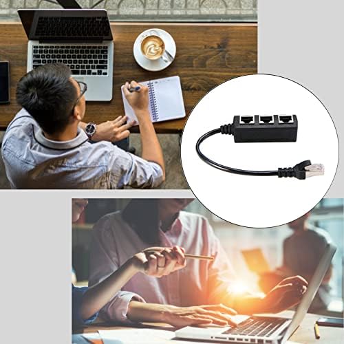 RJ45 Network Splitter Adapter 1 Male to 3 Female Socket Port RJ45 Plug Splitter Cable LAN Divider Suitable Category 6 Ethernet Super 5 Ethernet for Computers or Laptops