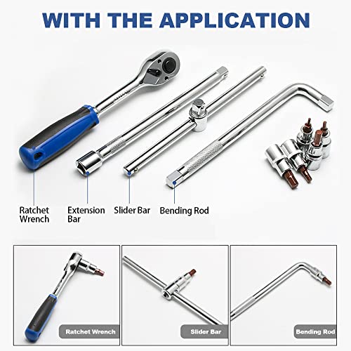Utoolmart 1/2" Drive X M10 (10Mm) Triple Square Spline Bit Socket, S2 Steel Bits, Cr-V Sockets 4" Length 1Pcs #TOP4