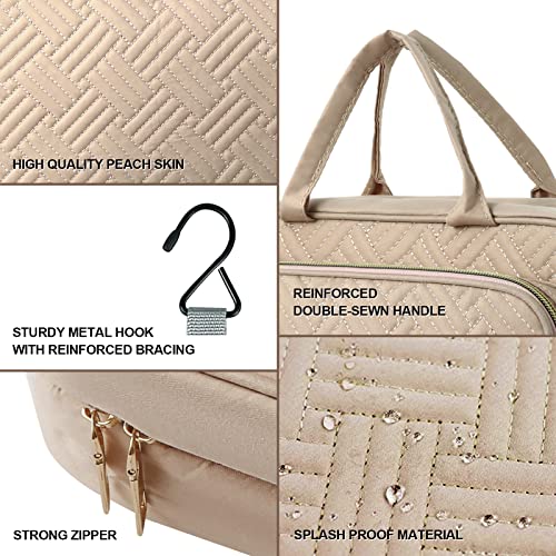 Woomada Toiletry Bag With Hanging Hook, Travel Toiletry Bag, Large Travel Makeup Bag Cosmetic Organizer For Brushes Set, Shampoo, Full Sized Container For Women(Black2) #TOP4