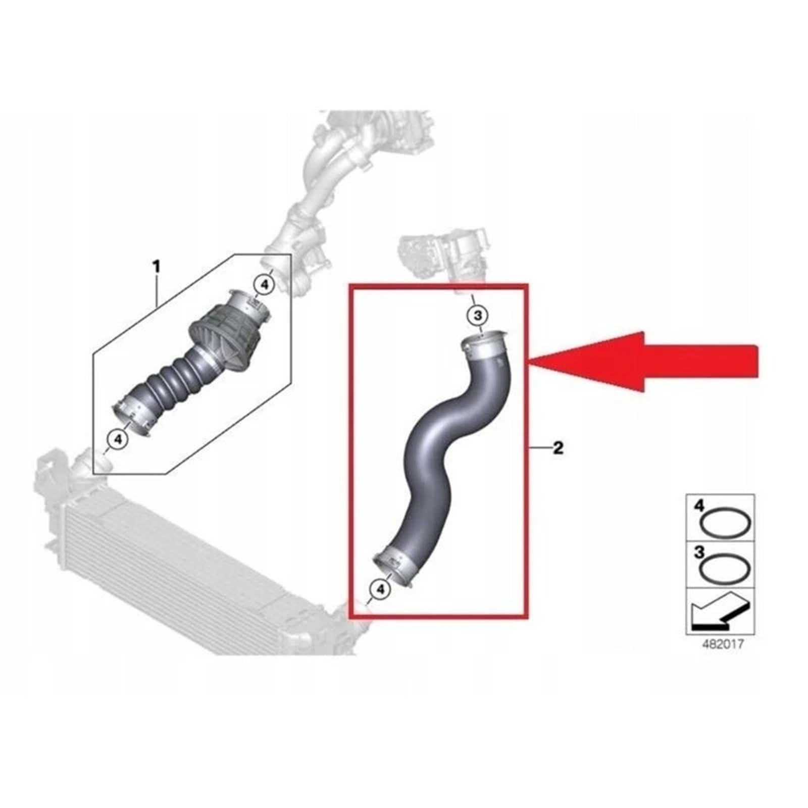 Wąż dolotowy dla chłodnicy powietrza G30 520d 520dx 11618572859