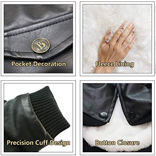 Rypet Dog Leather Jacket Waterproof - Small Dog Winter Coat Puppy Jacket For Winter Weather Black S #TOP3