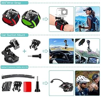 Amazon.com : SmilePowo 51-in-1 Action Camera Accessories Kit