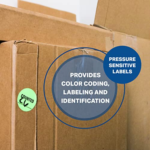 Tapecase, Invlbl-023, Counted Inventory Label, Circular Adhesive Label, Green, 2 In, 1000 Packs, 1 Count #TOP1