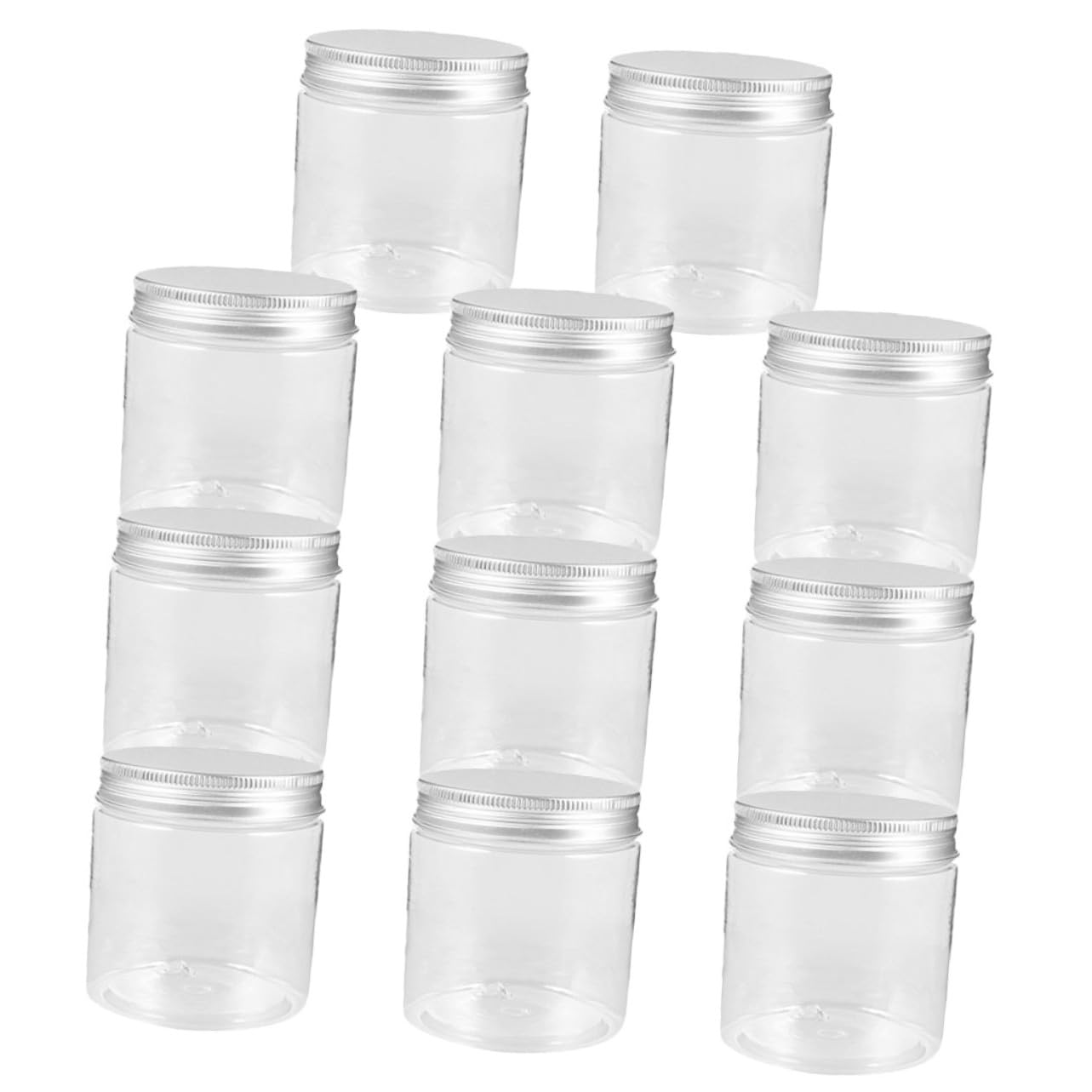 VALICLUD Barattoli Mini 200ml in Vetro Trasparente Con Coperchio in Alluminio Argento Set Da 12 Pezzi Per Conserve, Marmellate e Prodotti Esfolianti, Contenitori Riutilizzabili Per Cucina e Cosmetici
