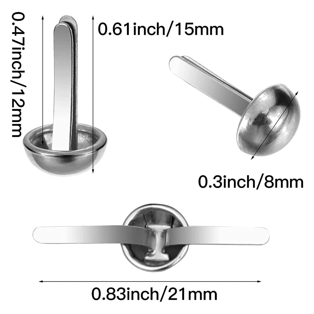 1000 Stück Mini Metall Brads - Pastellfarbene Bastelklammern Für Scrapbooking