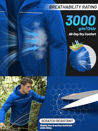 Image of SWISSWELL Mens Rain Jacket & Coats Packable Lightweight Waterproof Rain Shell Hooded for Golf Travel Hiking