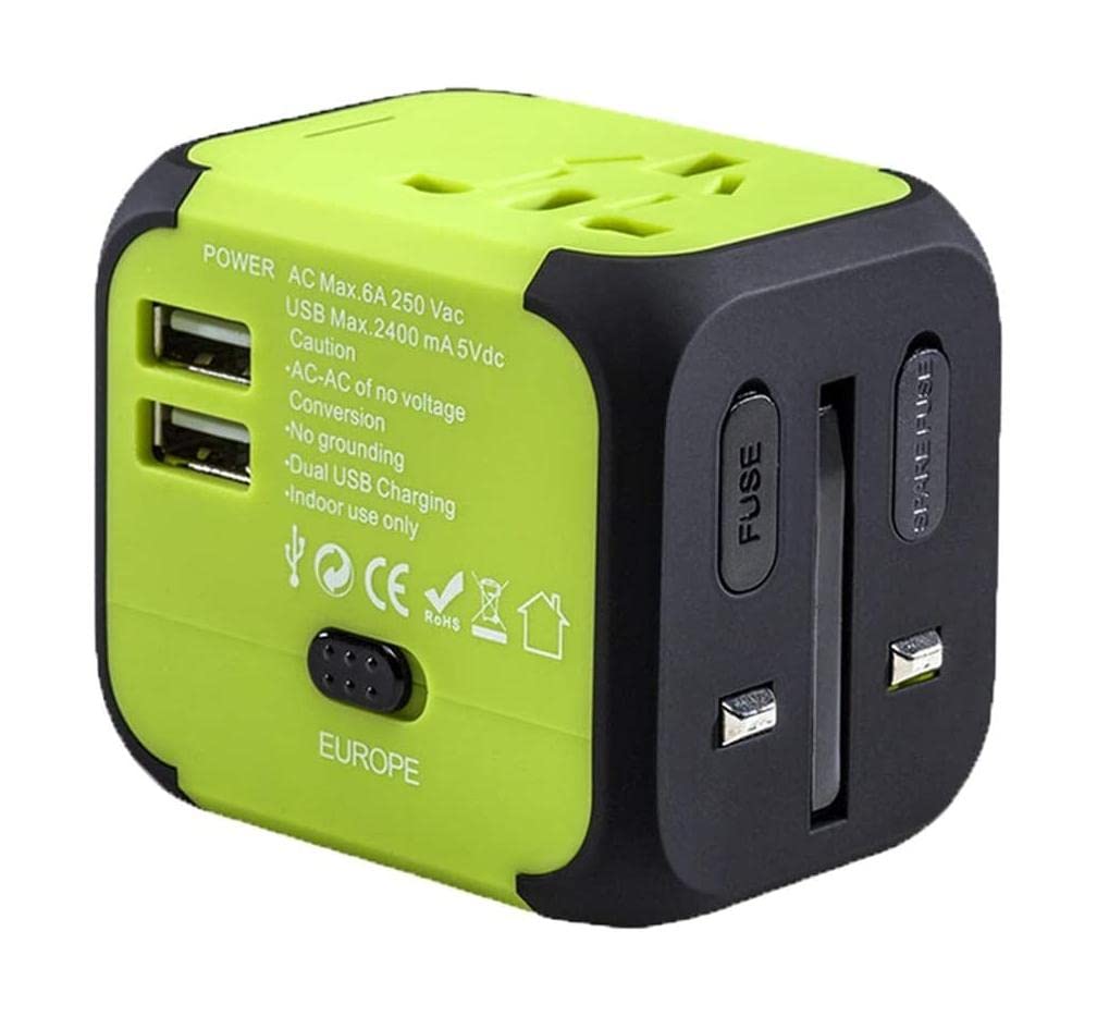 Weltweiter Reiseadapter mit 2 USB-Anschlüssen für USA UK AUS Europa Asien Handy Laptop World International Travel Power Adapter