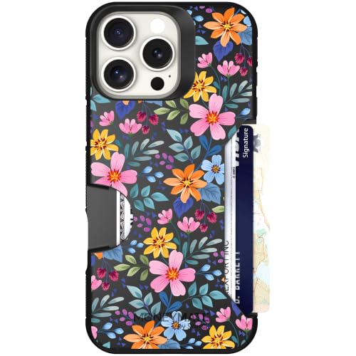Scooch for iPhone 16 Pro Max Wallet Case Card Holder, Moneymate, Full Bloom
