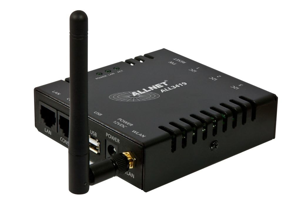 ALLNET MSR Zentrale ALL3419 inkl. 3 Sensor Ports & WLAN & Temperaturfühler ALL3006 für IP Gebäude Automation