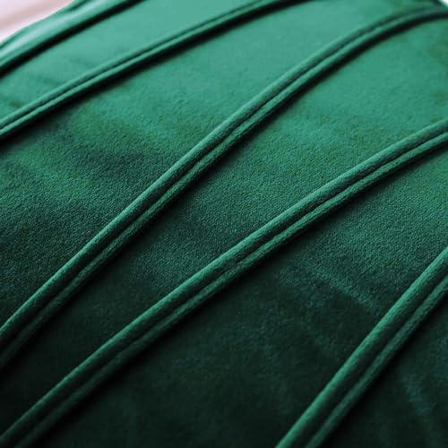 Image of Khooti Velvet Striped Cushion Cover Pack of 1-10 inch x 10 inch / 25 x 25 cm | Army Green | Soft Pillow Covers Cushion Case for Sofa Bedroom Livingroom Chair Car, Cushion Cover with Zig Zag Pattern