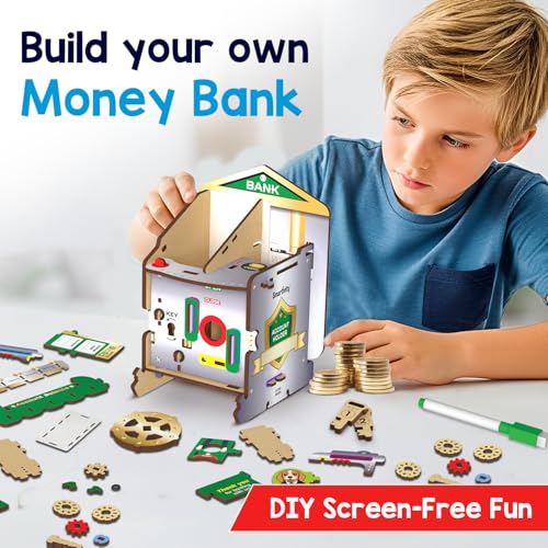 Image of Smartivity DIY Piggy /Money Bank for Kids Ages 6-12 Years | Smart Locking System with 2 Keys I Stores Notes & Coins I Build Savings Skills in Kids I Birthday Gift for Boys & Girls 6,7,8,9,10,11,12