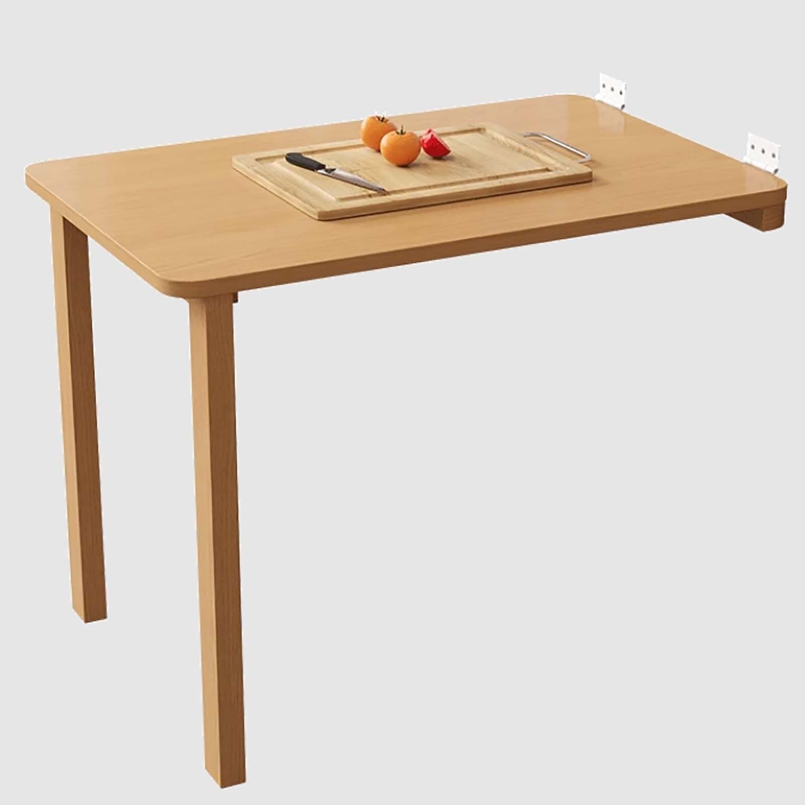 Tavolo Da Muro Pieghevole Tavolino Porta PC Da Parete Multifunzionale Salvaspazio Per Cucina Sala Da Pranzo Soggiorno (Colore Legno, 80*60cm/31.5*23.6in)