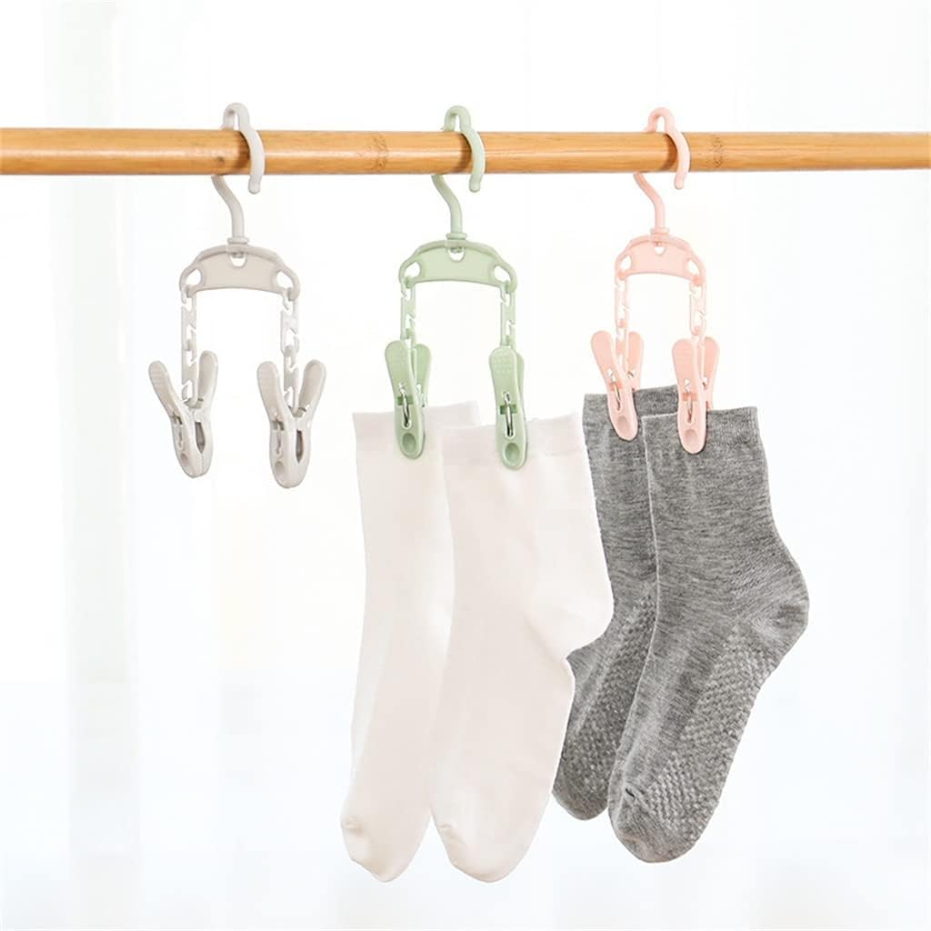 Wäschetrockner, Reisebügel, tragbar, Wäscheklammer aus Kunststoff, kompakt, Mini, faltbar, Unterwäsche, Rack Panty Socken, Clip (Farbe: Pink, Größe: 18 x 8,5 cm) (Farbe: Grün, Größe: 18 x 8,5 cm)