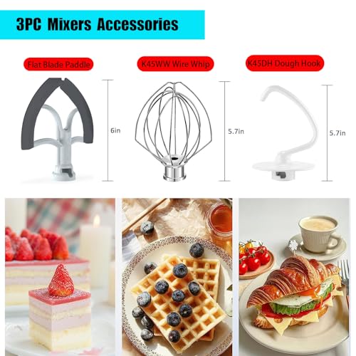 Compare 3PC Mixers Accessories K45WW Wire Whip K45DH Dough Hook K45B