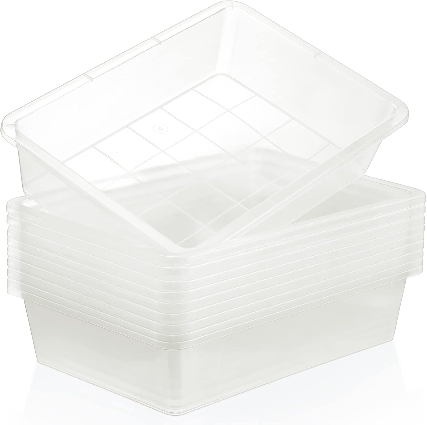 Wesiti 10 Pcs Clear Flat Storage Tray Organizer Bin Letter