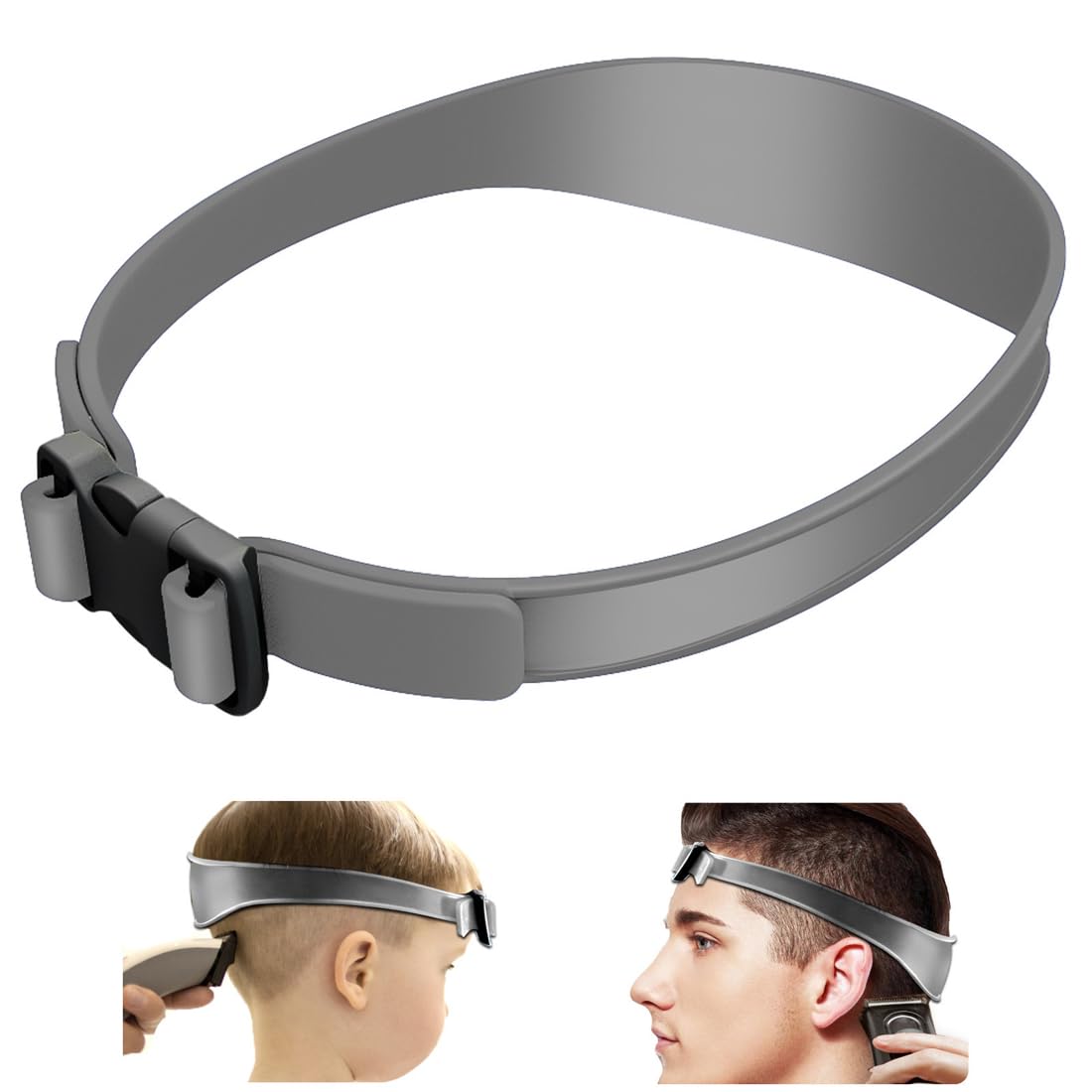 AYVRUOP Curved Silicone Haircut Band, Adjustable Hair Cutting Stencil, Curved Hair DIY Cutting Aid, Hair Cutting Stencil, Curved Haircut Tape for DIY Hair Cutting