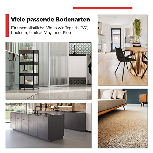 RAVN HAMAN 4er Set Möbelrollen 50 mm - Lenkrollen mit Bremse bis 30 kg pro Rad - Schwenkrollen für Innenmöbel - Transportrollen mit geringem Rollwiderstand