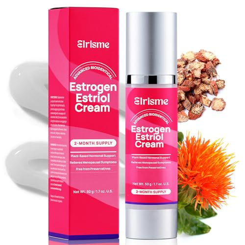 Elrisme Estriol Cream for Women Menopause Relief: Natural Bioidentical Estrogen Cream Hormone Balance Perimenopause Support - Vaginal Health Vulva Itch Hot Flashes Night Sweats 50ml