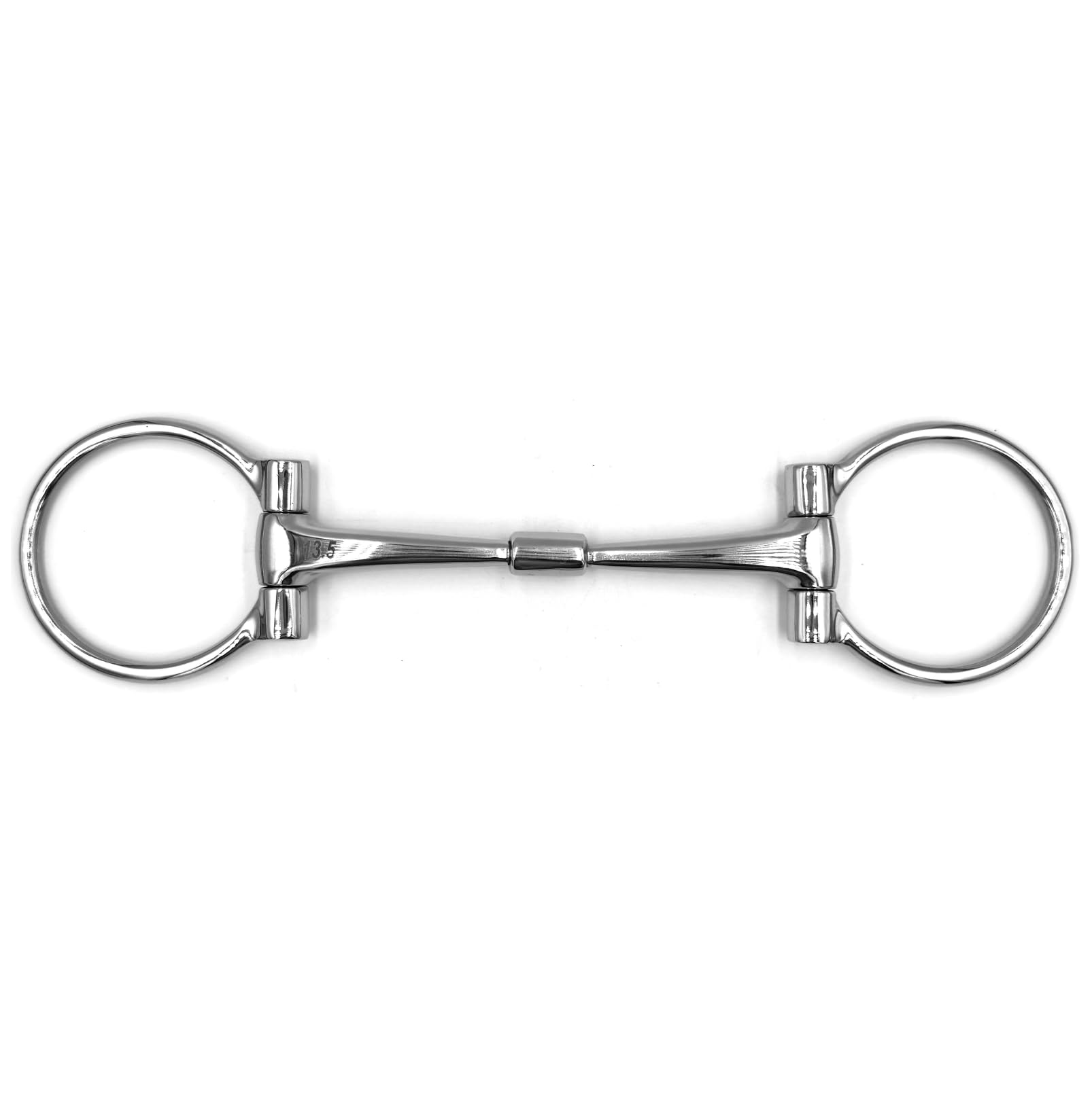 ES0244 D-Trense Doppelt Gebrochen mit Mittelzylinder Edelstahl 14mm, 13.5cm