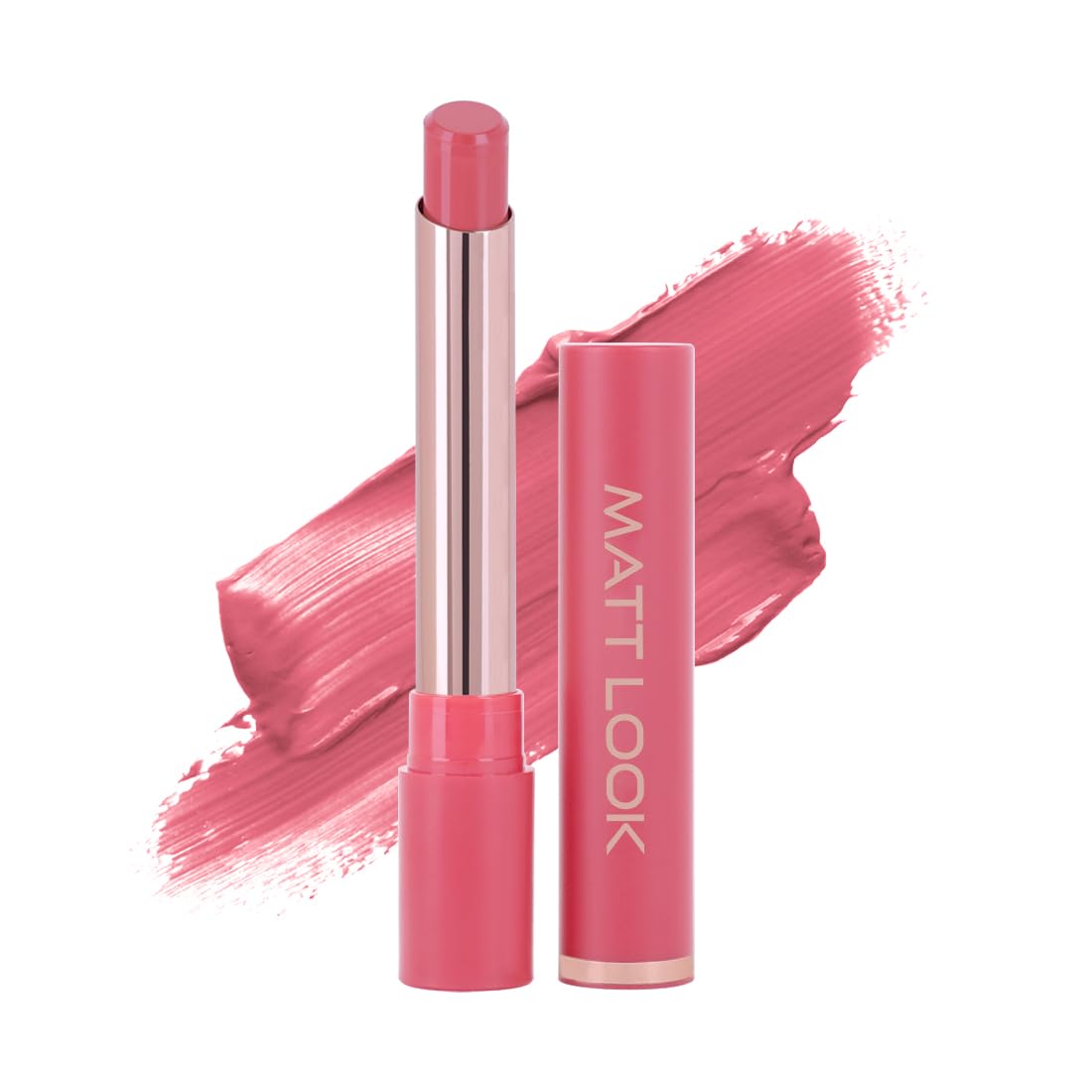 MATT LOOK Non Transfer Lipstick Infused with Camellia & Jojoba Seed Oil|Highly Pigmented|Smudge-Resistant|Creamy Matte Finish|Suitable for All Skin Tones|Ocassaional Wear Party Colors -Rose Dew