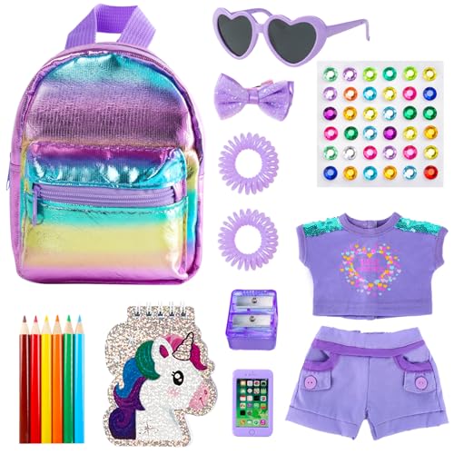 18Indc HM-AGBAG-PRPL 18 Inch Girl Doll Clothes And Accessories School Supplies Playset thumb #8