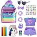 18INDC 18 Inch Girl Doll Clothes and Accessories School Supplies Playset with Clothes Set, School Bags, Sunglasses, Pencils, Pencil Sharpener, Notebooks, Phone, Hair Clip, Stickers （No Dolls）