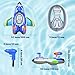 sohihii Pool Float Kids Inflatable Airplane Boat with Handle and Squirt Gun Inflatable Ride-on Pool Toys for Kids Ages 3-8 Summer Outdoor Water Pool Games Toys for Boys and Girls